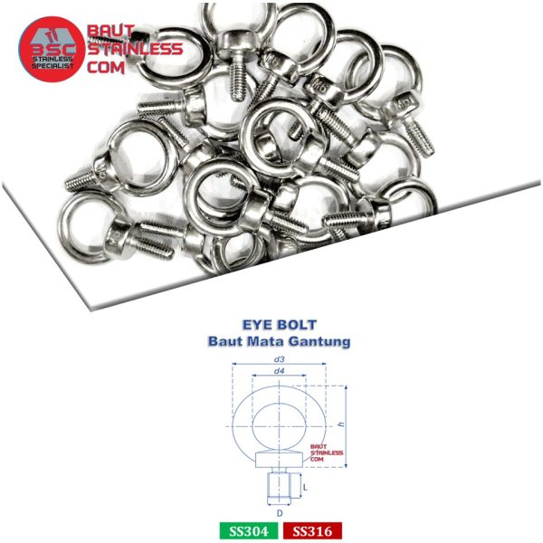 EYE BOLT SS316 - Image 2