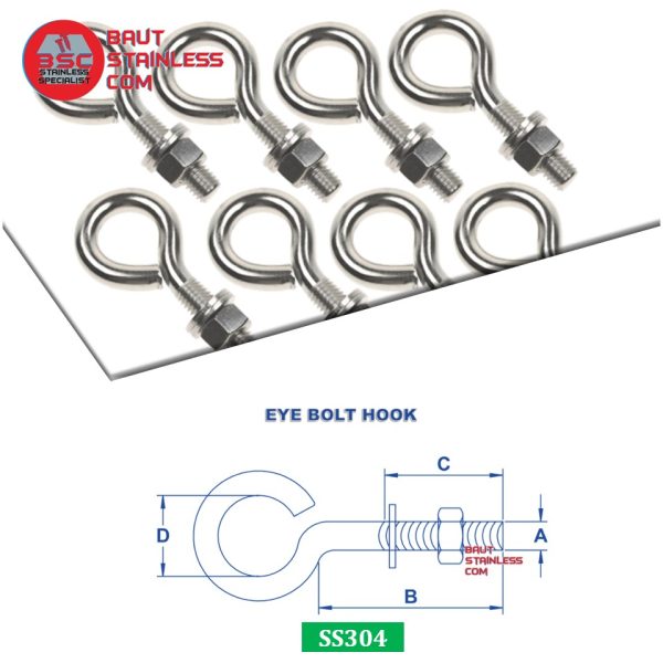 EYE SLEEVE BOLT SS304 - Image 2