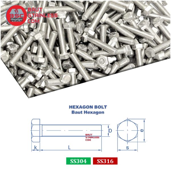 HEXAGON BOLT SS316 - Image 2