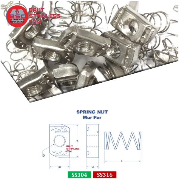 Ss316 Spring SPRING NUT SS316 - Bautstainless.com